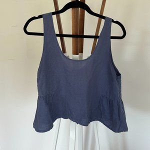 LACAUSA Linen Flowy Sleeveless Top